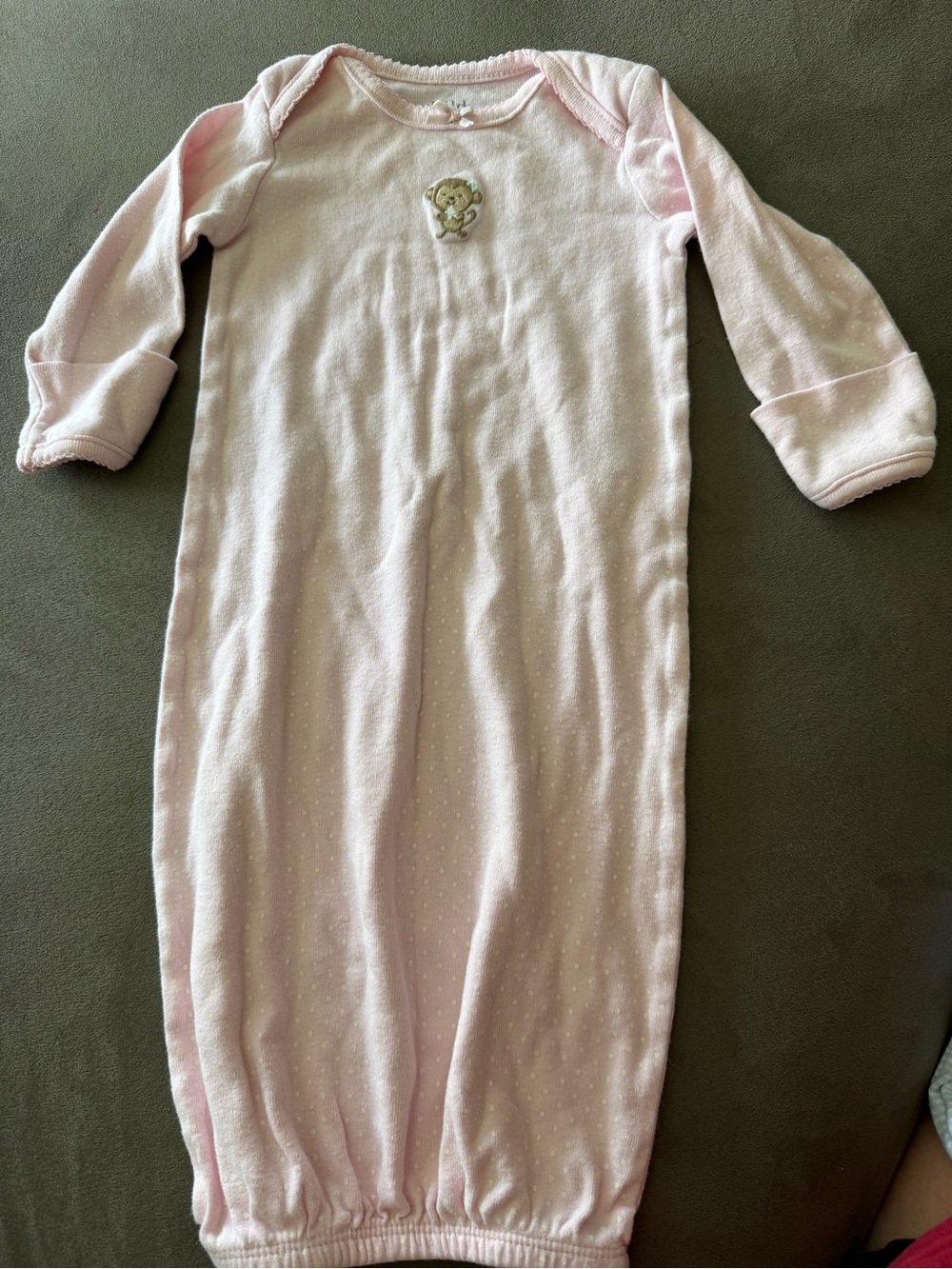 child of mine Light Pink Infant Sleep Gown with Bear Patch